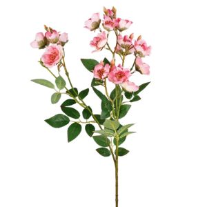TEWUB Multi-headed Rose Artificial Rose Flower Branch with Leaves Real Touch Faux Flowers Flower Arrangement Elegant Silk Fake Rose Flowers Home Office Decor