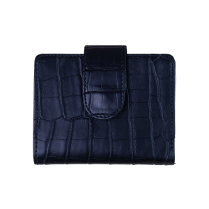 Dompet Kartu Wanita Mini Elegan Gaya Korea Motif Croco Warna Anggrek Abu-abu