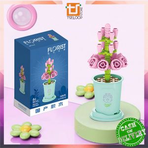 OFM-M344 Mainan Edukasi DIY Florist Tanaman Pot Building Block Nano Bricks / Balok Susun Pot Bunga