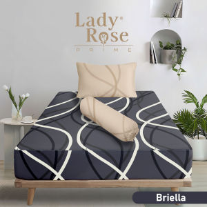 Lady Rose Prime - Sprei Single 90x200 Tinggi 30cm Bantal 1 Guling 1 - Motif Geometri / Kotak / Garis