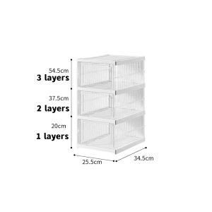 Folding shoe box without installation thickened and integrated transparent shoe cabinet storage box dustproof acrylic shoe rack