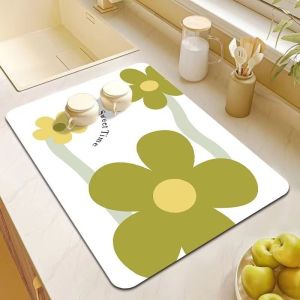 Kitchen Absorbent Mat Countertop Drain Pad Quick-drying Soft Drying Mat for Kitchen Counter