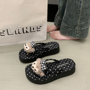 Cute Cartoon Polka Dot Shirley Rose Flip-Flops For Women Summer Outdoor Wear 2026 New Thick-Soled Beach Sandals