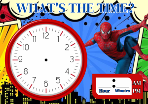 Telling Time Clock Laminated Movable Hands with Free Marker A4 size