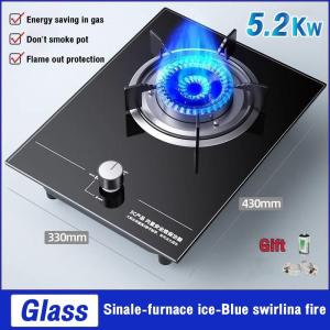 【VOLTO】Stainless Steel High Temperature Gas Stove &ndash Double Burner Easy Clean Glass Countertop Convenient Household Embedded Appliance