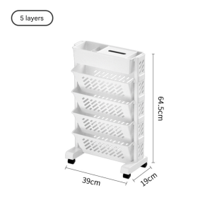 Mobile Bookshelf Childrens Book Shelf with Wheels Multi-Functional Organizer Magazine Rack Supplies Storage Rack Small Cart Removable Bookcase Reading Rack 5 Layers 6 Layers Documents Office Study Living RoomA