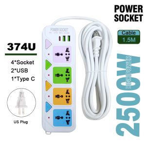 [Freebies] 1.5m/3m/5m/8 meters Extension Outlet With USB Extension Socket Extension Wire Whit Type C Charger Power outlets Extension Cord Fast Charging Power Socket Line Equipmen