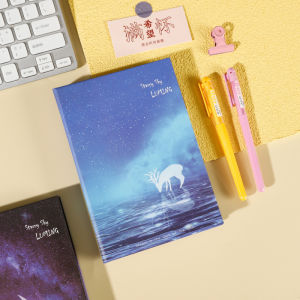 Notebook Brilliant Starry Sky Hardshell Thickened Loose Leaf Notebook Color Inner Page Sketchbook School Office Gift