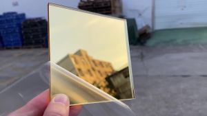 5mm Light Gold Acrylic Square Mirror Non Glass Safe Tray For Home DecorWedding Table Candle CenterpiecePhotographic Background