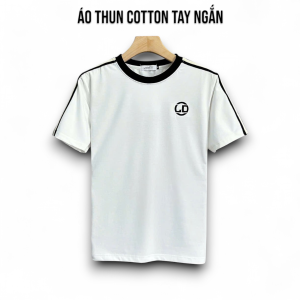 Áo Thun Cổ Tròn LD Viền Tay Ngắn Vải Cotton Co Giãn 4 Chiều Form Regular Fit - TUTEE