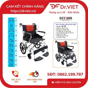 Xe lăn du lịch khung sắt Lucass X-92