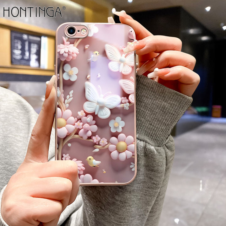 Hontinga Tempered Glass Casing Cases For iPhone 6s Plus SE