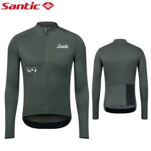Santic เสื้อแจ็คเก็ตสำหรับปั่นจักรยานผู้ชายกันลมรักษาความอบอุ่นสะท้อนแสงแขนยาวกีฬาจักรยานเสื้อเจอร์ซีย์นักปั่น