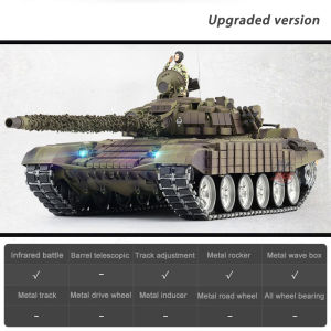 JDD [ in stock ][ original available ]Henglong 3939 All Metal Russian T-72ERA RC Tank Model Explosive Anti-armor Remote Control TANK Model Car Toys Gifts
