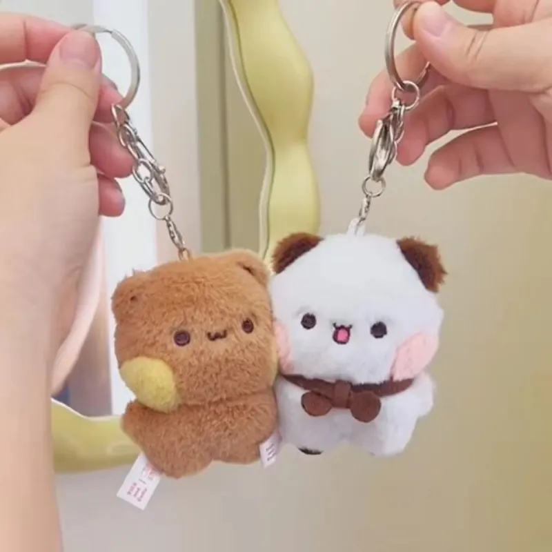 2PCS Cute Panda Bubu and Yier Plush Magnetic Keychain Cartoon