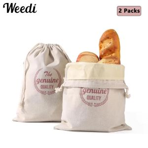 WEEDI 2PCS Beeswax Linen Bread Bags For Sourdough Bread Washable Removable Lining Fresh Over 1 Week Reusable Bread Bag2026