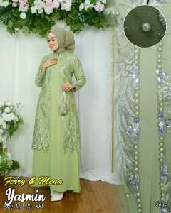 Gamis uoter Yasmin Edisi Lebaran Dan Hajatan / Gamis Payet Mewah Berkualitas / Real Pict