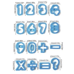 FLYING 26 Letters Set Plastic Cookie Cutters 16 Numbers Set Plastic Material Alphabet Biscuit Cutters DIY Easy Release Shape DIY Fondant Molds Home Kitchen Baking