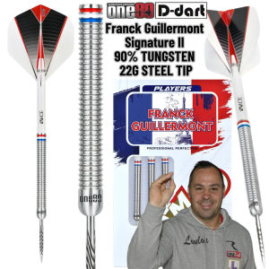 ONE80 STEEL TIP DARTS - 22G FRANCK GUILLERMONT 2 SIGNATURE VHD TUNGSTEN DART SET ORIGINAL STEEL DART (ARROW DART KELULI)