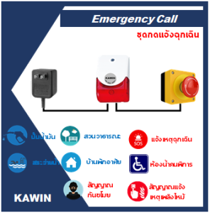 ชุดกดแจ้งฉุกเฉิน Alarm Emergency Call ยี่ห้อ KAWIN