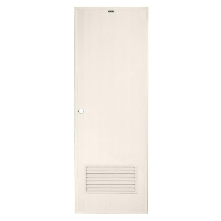 AZLE ประตู PVC บานประกอบ -2 เกล็ดล่าง 70X200 ซม. สีครีม | Lazada.co.th