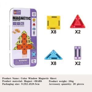 [SG Seller]Mini Magnetic Tiles Winter House Pretend Play Set Portable Pack DIY Build Scene STEM Educational Creative Toy