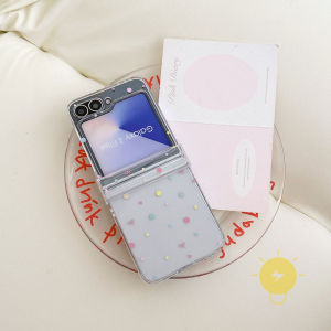 Phone Case For SAMSUNG Galaxy Z Flip 8 Z Flip 7 6 5 Fold 8 Transparent TPU Butterfly Polka Dot Bowknot Cover Classic Couple Korean Aesthetic