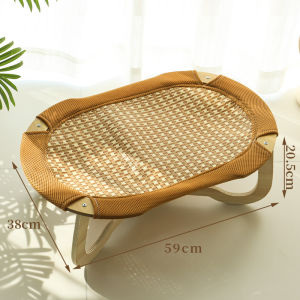 Cat Bed Summer Mat Breathable Comfortable Cool Rattan Bed Round Corner Camp Clear Cool Cat and Dog Kennel