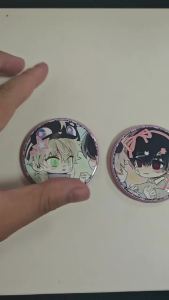 2Pcs/Set Alien Stage Ivan Till Badge Cute Cat Ear Tin Brooch Pin Anime Peripheral Backpack Ita Bag Decoration Fans Gift