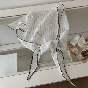 HANZE Sweet Polka Dot Headband Turban Korean Fresh Small Scarf Neckerchief Thin Triangular Hair Band Girls