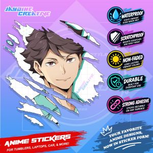Haikyu Anime Inspired Scratch Sticker Waterproof Vinyl for Helmet Motorcycle Car Laptop & Tumbler