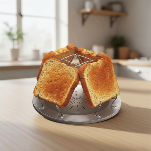 OKDEALS01 Stainless Steel Toast Grill Rack Folding Rust-proof Camping Toaster Durable Removable Toast Maker Camping