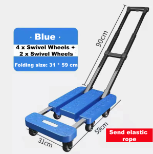 Telescopic Trolley Folding Portable Trolley Lightweight Foldable Trailer Foldable