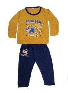 setelan anak laki laki motif BASKETBALL celana baju lengan panjang PP baju mengaji murah cowo