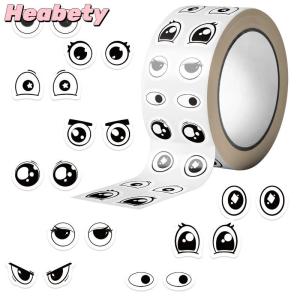 Heabety 500Pcs Cute Cartoon Eye Stickers Roll Assorted Expression Decals For DIY Craft Classroom School Teacher Stationery Book Decor