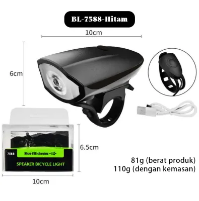 Lampu Sepeda dengan Klakson Tahan Air dan Tahan Hujan Sepeda / Sepeda Gunung Ringan