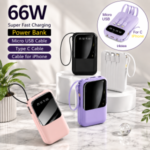 CARDINAL DEPOT : RII New KC58 POWER BANK 20000mAh 20W Fast Charging Powerbank with LED Digital Display with 4 cable