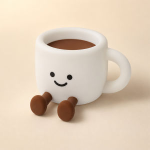 Touch Control Coffee Cup Night Light Cute Silicone Bedside Lamp For Kids Nursery Usb Rechargeable Led Room Decor Light Fun Phone Holder Gift For Birthday Party Gifts