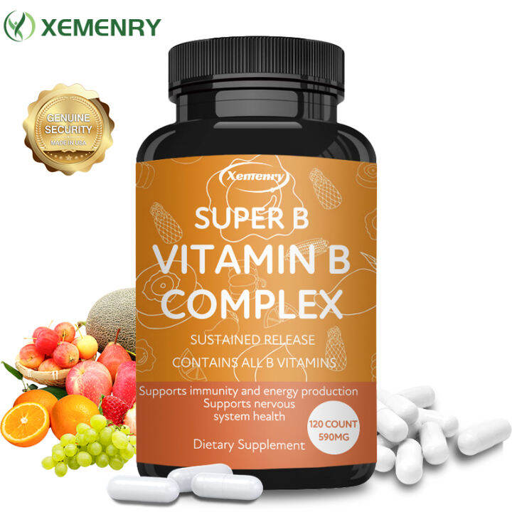 High Potency B Vitamins (Contains All B Vitamins), Supports Immunity ...