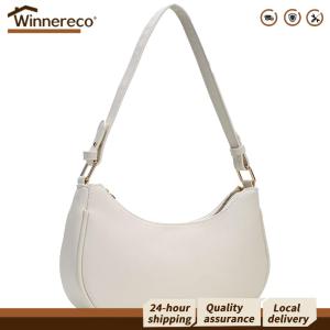 [Winnereco Flagship Mall]กระเป๋าสะพายข้างผู้หญิงทรงฮิปโฮบูหนัง PU ขนาดเล็ก สไตล์แคชชวล พร้อมสายปรับได้และสีสันหลากหลาย