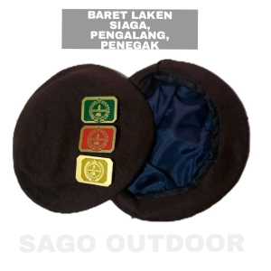 TOPI BARET PRAMUKA ANAK SEKOLAH SD-SMP-SMA BAHAN LAKEN+PIN