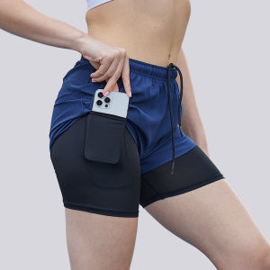 Quần chạy bộ nữ có túilớp lót đùi mềm mịn thoáng khí DK22001