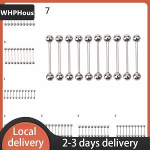 [COD] WHPHous Ship within 24 hours 10PCS Stainless steel Ball Tongue Navel Nipple Barbell Rings Bars Body