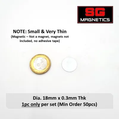 Thin Iron Plate (NOT Magnet) - Blank Round Circle Magnetic Iron Sheet Plates 0.3mm 10mm 18mm 1cm 1.8cm Box Magnet DIY
