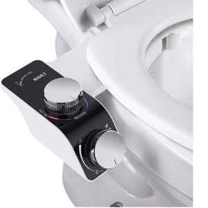 FFBH Non-Electric Adjustable Water Pressure Hot Cold Warm Water Bidet self Cleaning Dual Nozzle Sprays Bidet Attachment 8N6Y2