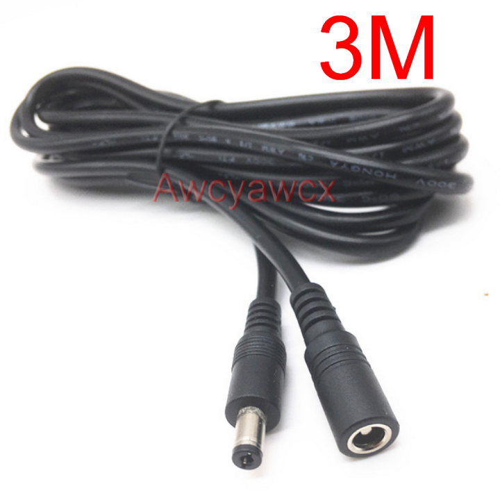 DC Power Supply Extension Cable 3M/5M/10M – 5V 9V 12V, 2.1mm Plug, For CCTV Cameras DVR PSU, Black
