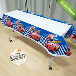Table Cover mekwin cars / Table Cover Karakter / Taplak Meja cars biru