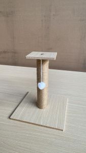 A200 Elegant Two-Tier Cat Condo with Long Nail Claw Post and Hanging Toy for Cats