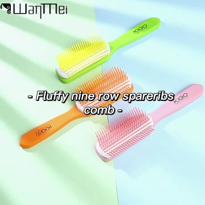 Professional 9-Rows Detangling Hair Brush Detangler Hairbrush Styling Comb