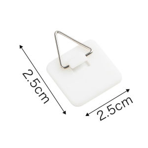 30pcs Triangle Hook Invisible Adhesive Wall Plate Hanger / Vertical Ring Photo Frame Self-Stick Hanging Hook / Punch-Free Decor Plates Wall Art Display Holder